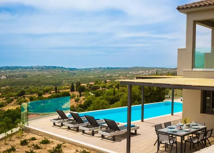 וילה New Blue With Private Pool At Trapezaki Afrato